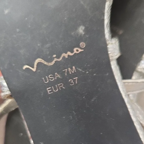 Nina Silver Strappy Heels - Picture 6 of 8